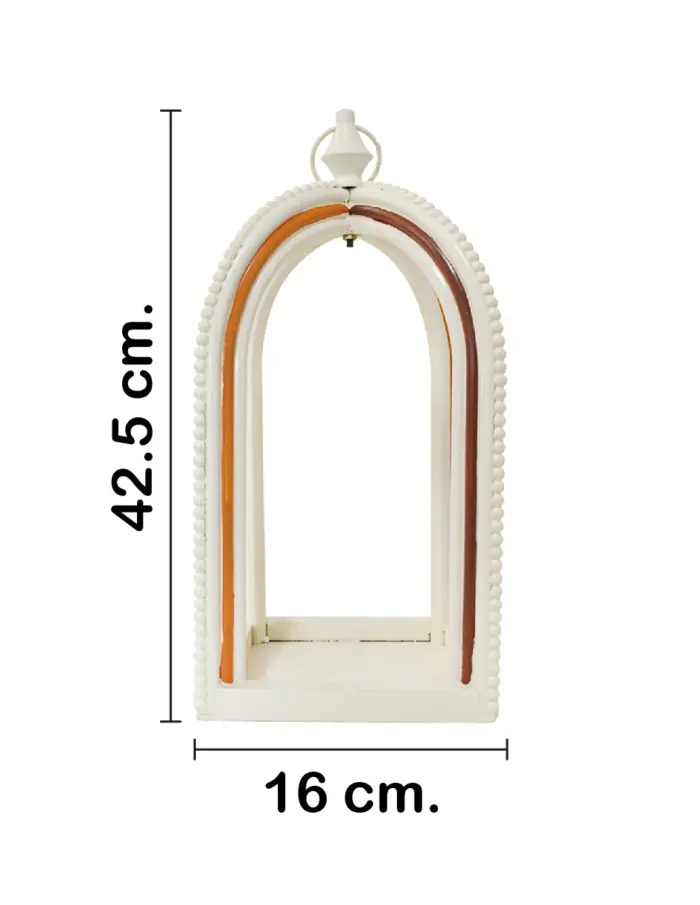 Linterna de madera beige con cafe de 6.25x6.25x16.75cm - Image 2