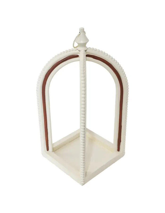 Linterna de madera beige con cafe de 6.25x6.25x16.75cm - Image 3