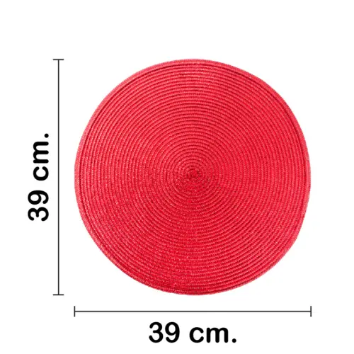 Mantel individual rojo de 36 cm