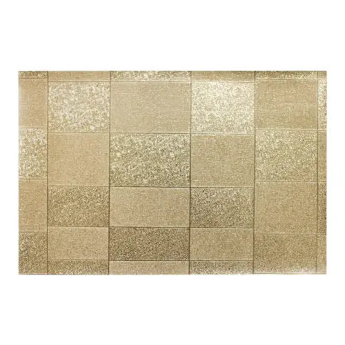 Mantel individual rectangular diseño cuadros dorados