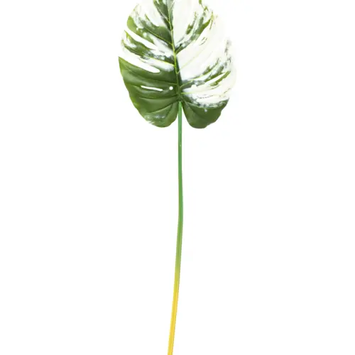 Vara de hoja artificial verde con blanco