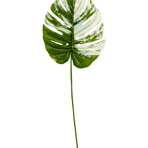 Vara de hoja artificial verde con blanco
