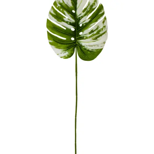 Vara de hoja artificial verde con blanco