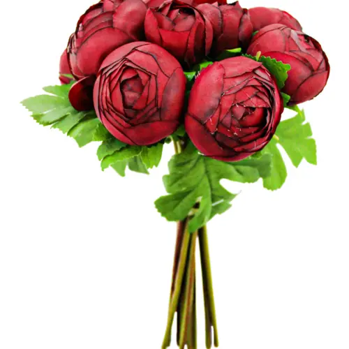 Bouque de flores de peonias rojo oscuro de 16x30x0.1cm