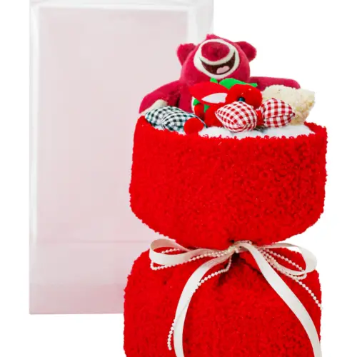 Display con muñecos rojos