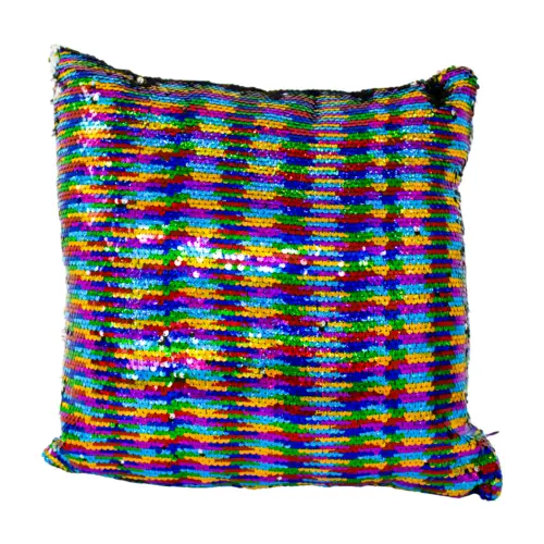 Cojin de lentejuelas arcoiris 40x40cm