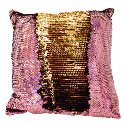 Cojin de lentejuelas rosa 40x40cm