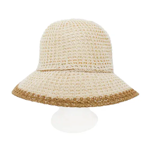 Sombrero tejido beige de 30x30x15cm