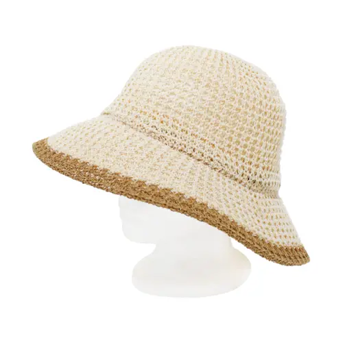 Sombrero tejido beige de 30x30x15cm