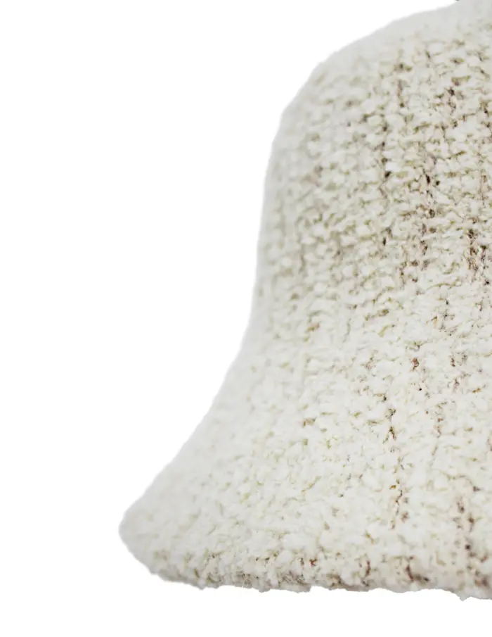 Sombrero de invierno de tela beige de 24.5x24.5x15cm - Image 3