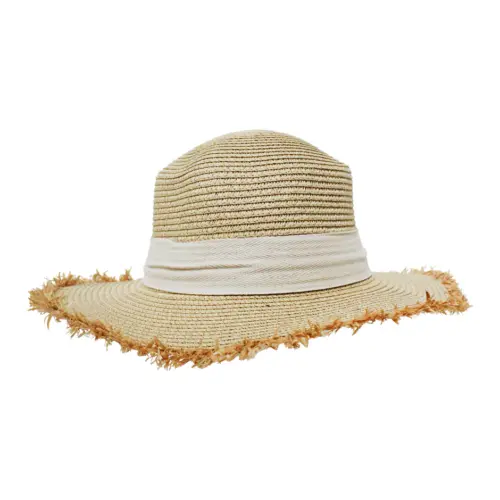 Sombrero de verano con listón beige de 35x35x9cm
