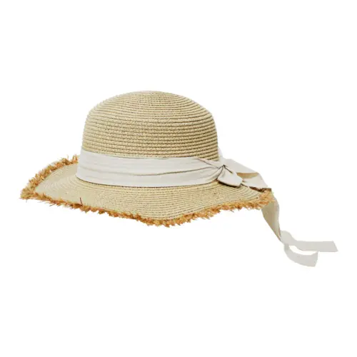 Sombrero de verano con listón beige de 35x35x9cm