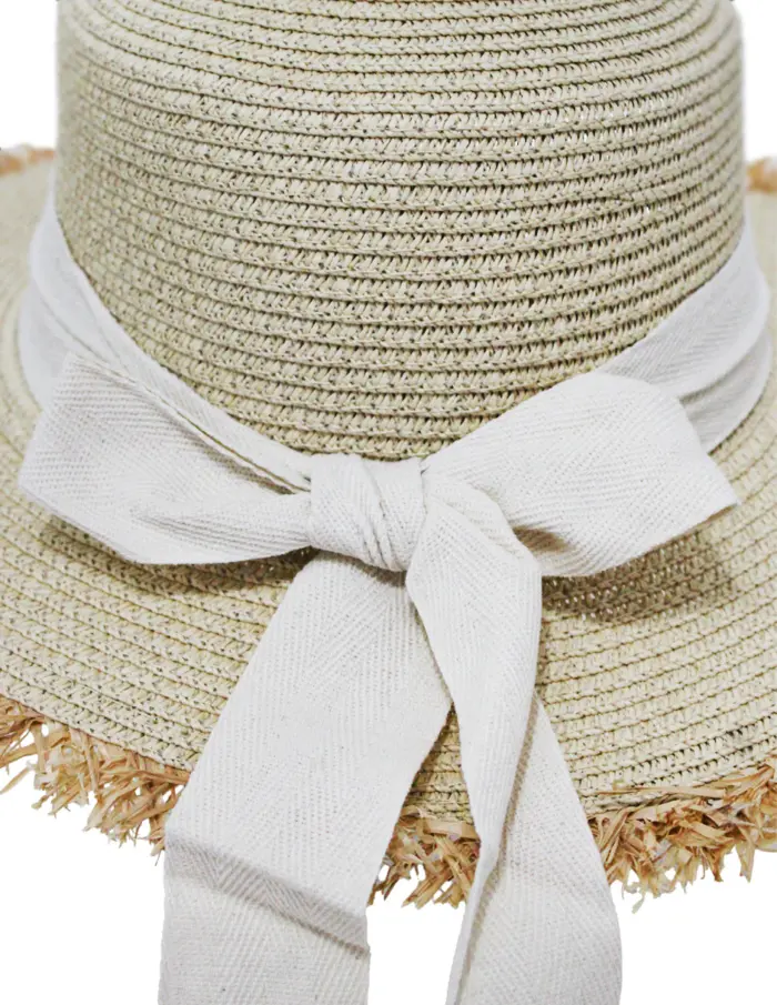 Sombrero de verano con listón beige de 35x35x9cm - Image 3
