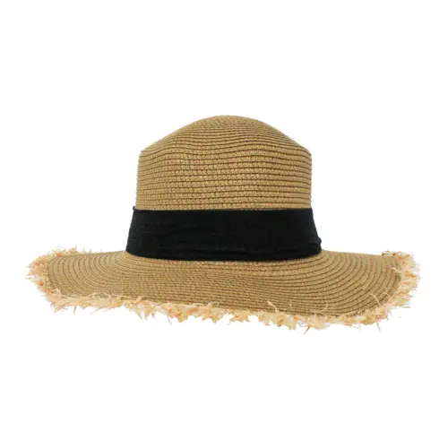 Sombrero de verano con listón caqui de 35x35x9cm