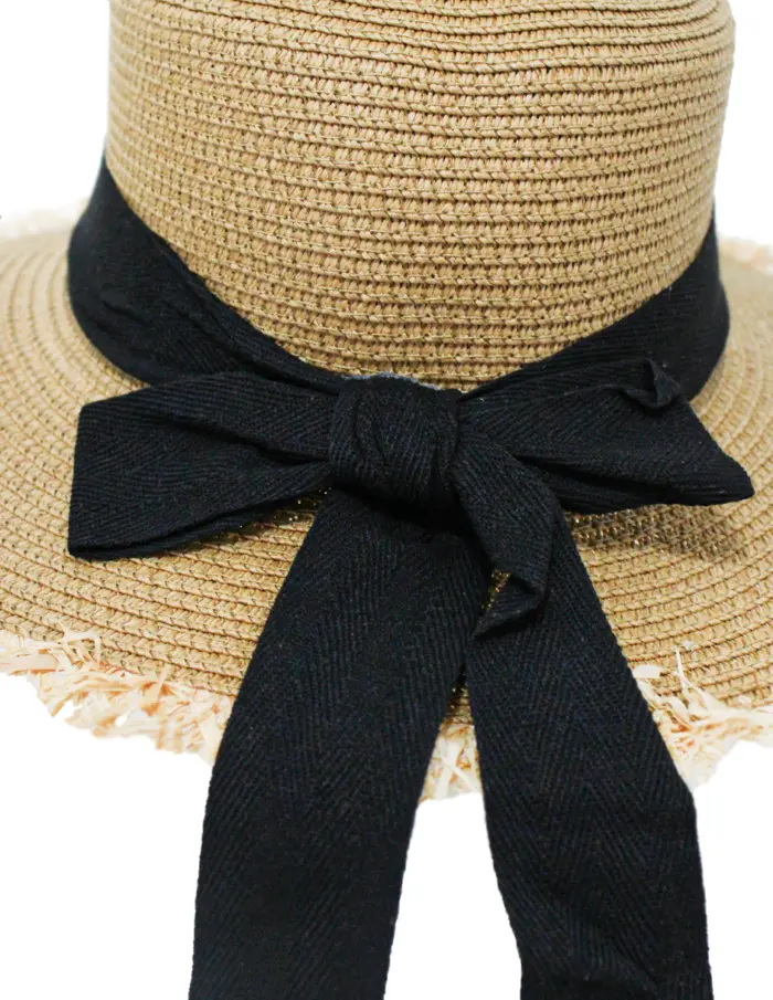 Sombrero de verano con listón caqui de 35x35x9cm - Image 3