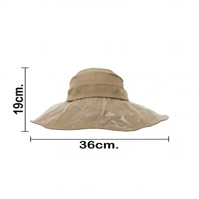 Sombrero de verano de tela caqui de 36x36x19cm - Image 4