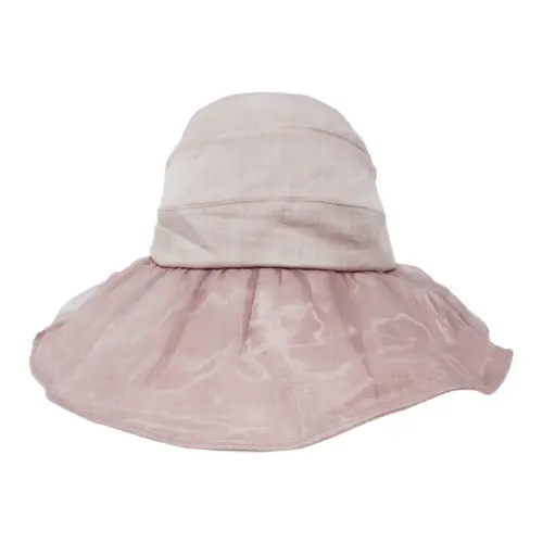 Sombrero de verano de tela rosa de36x36x19cm