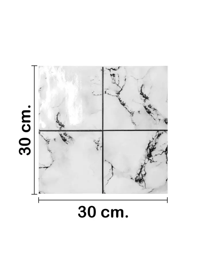 Adhesivo de plástico blanco con negro de 30x30cm30x30x0.3cm - Image 2
