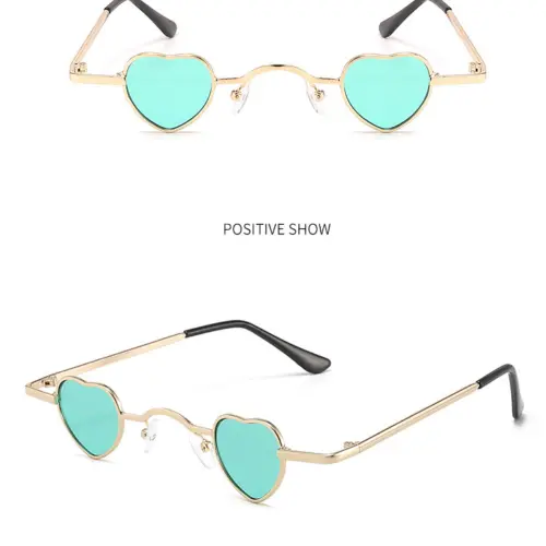 Lentes para sol con cristales diseño corazón rosa con dorado de 13.5×14.5×2.9cm