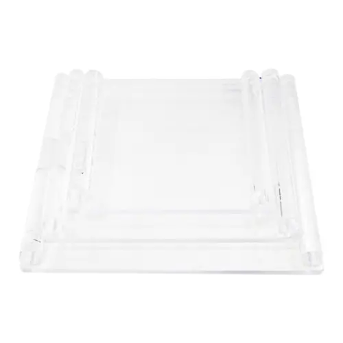 Juego de 3 charolas rectangulares de acrilico transparente de 35/30/24×35/30/24x5cm