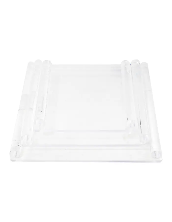 Juego de 3 charolas rectangulares de acrilico transparente de 35/30/24x35/30/24x5cm - Image 2