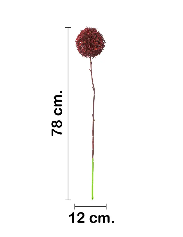 Vara de flor artificial de plástico vino de 12x78x0.1cm - Image 2
