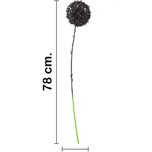 Vara de flor artificial de plástico negro de 12x78x0.1cm