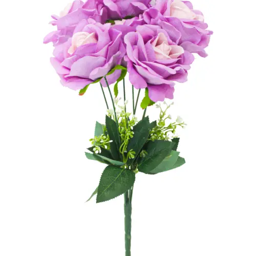 Ramo de rosas artificial lila de 24x43x0.1cm