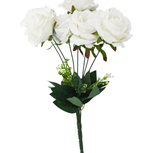 Ramo de rosas artificial blancas de 24x43x0.1cm