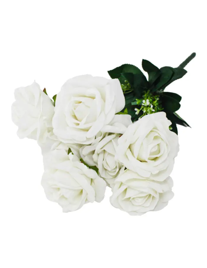 Ramo de rosas artificial blancas de 24x43x0.1cm - Image 3