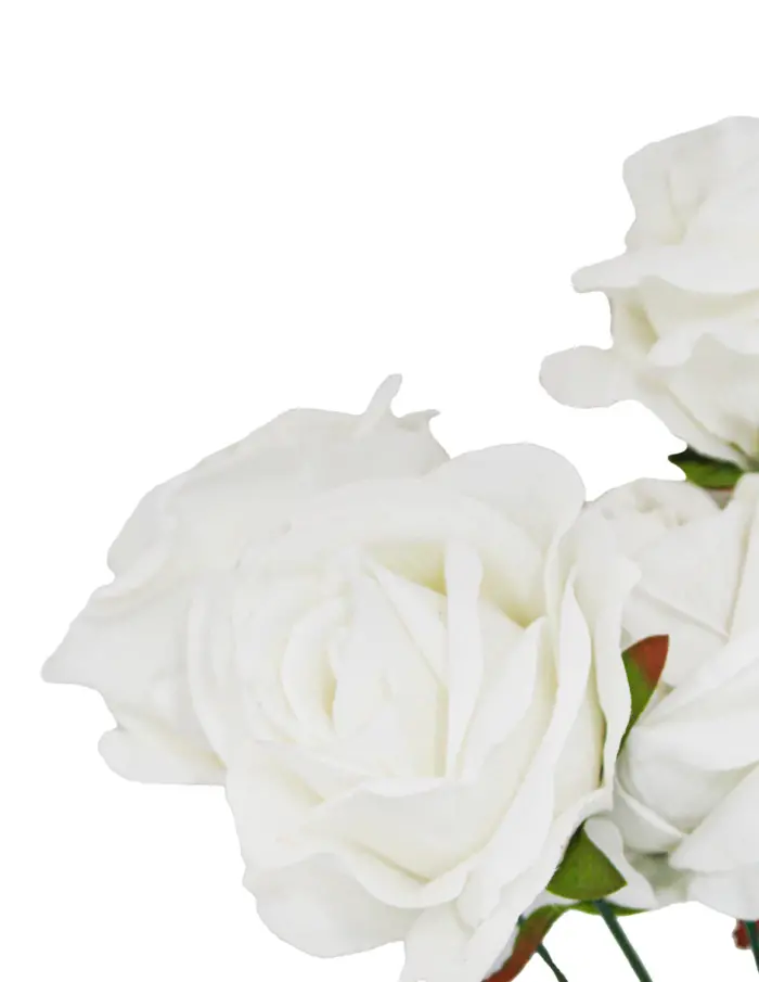 Ramo de rosas artificial blancas de 24x43x0.1cm - Image 4
