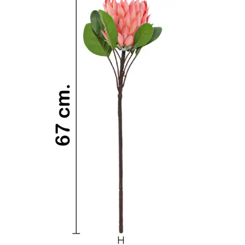 Vara de flor artificial diente de leon rosa de 12x70x0.1cm