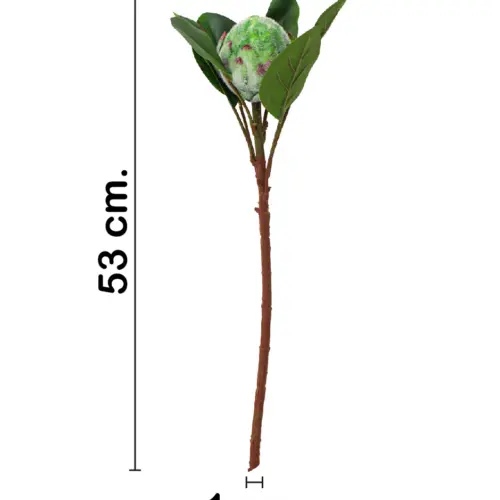 Vara de flor artificial de alcachofa verde de 7.5x50x0.1cm