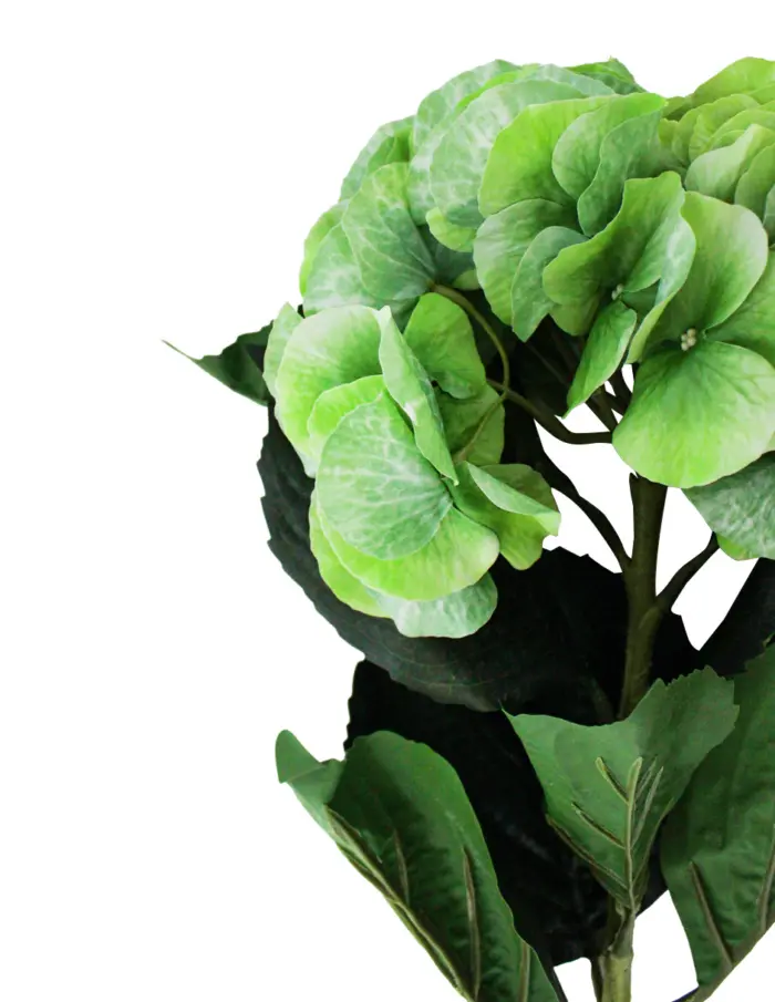 Vara de flores artificiales de hortensias verde de 20x104x0.1cm - Image 2