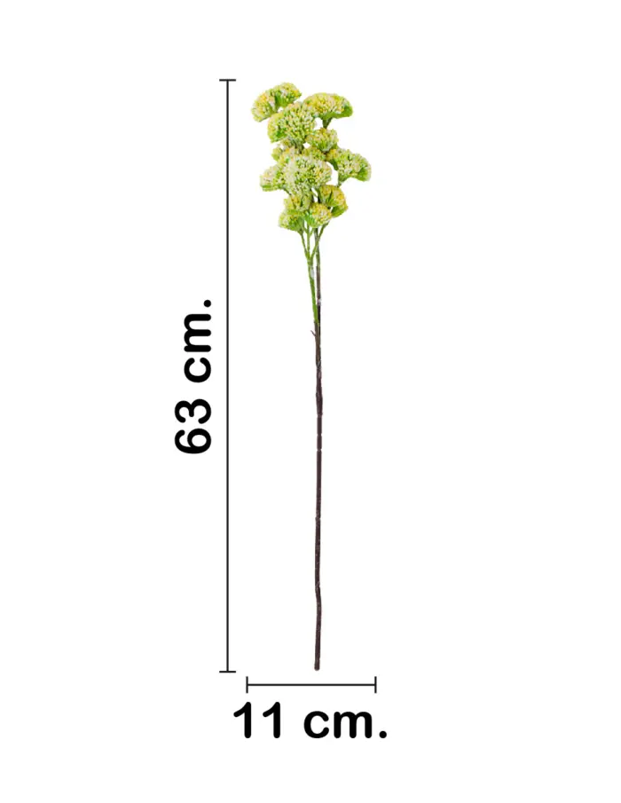 Vara de flor artificial de plastico amarillo de 17x64x0.1cm - Image 2