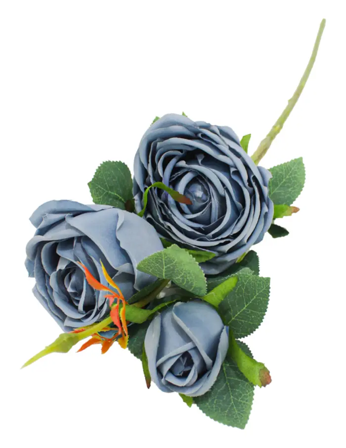 Vara de rosas artificial azules de 13x64x0.1cm - Image 3