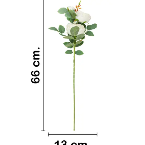 Vara de rosas artificial blancas de 13x64x0.1cm
