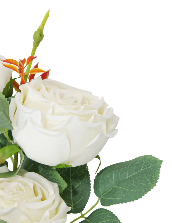 Vara de rosas artificial blancas de 13x64x0.1cm - Image 4