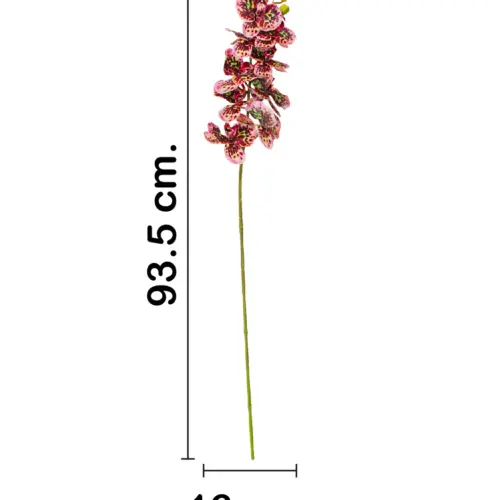 Vara de orquidea artificial jaspeada rosa de 16x92x0.1cm