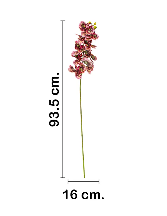Vara de orquidea artificial jaspeada rosa de 16x92x0.1cm - Image 2