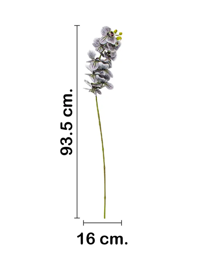 Vara de orquidea artificial jaspeada lila de 16x92x0.1cm - Image 2