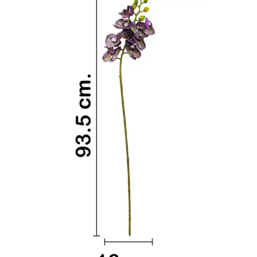 Vara de orquidea artificial jaspeada morado de 10x66x0.1cm