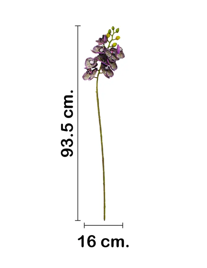 Vara de orquidea artificial jaspeada morado de 10x66x0.1cm - Image 2