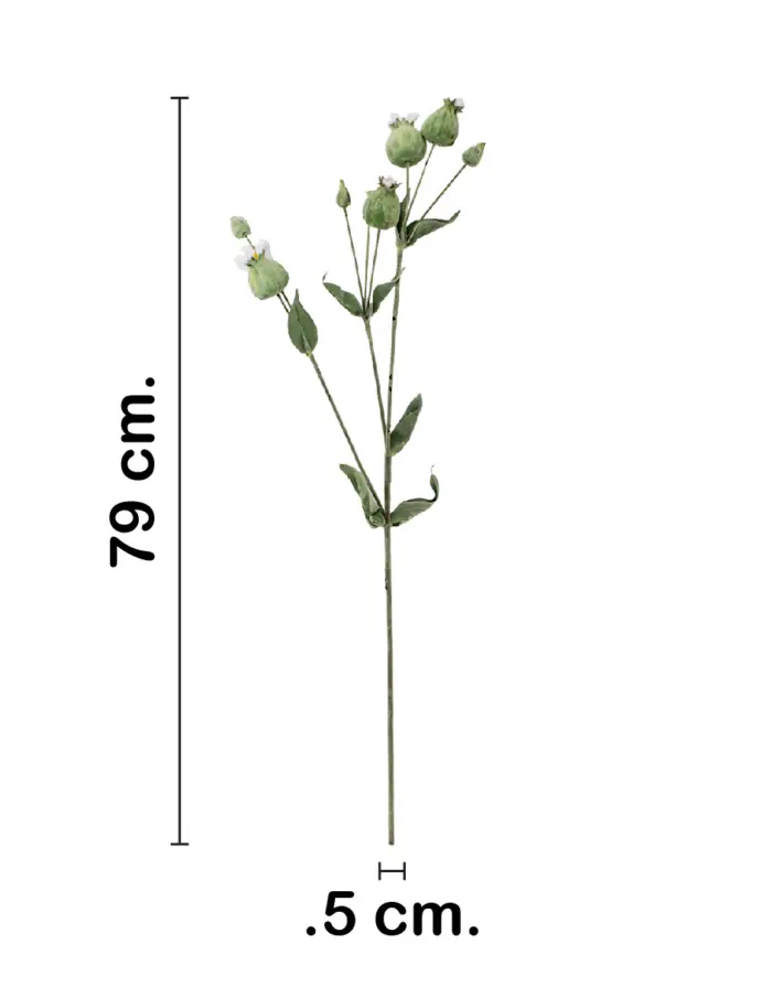 Vara de flores artificiales blancas de 16x78x0.1cm - Image 2