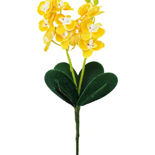 Vara artificial de orquideas amarillas de 12x31x0.1cm