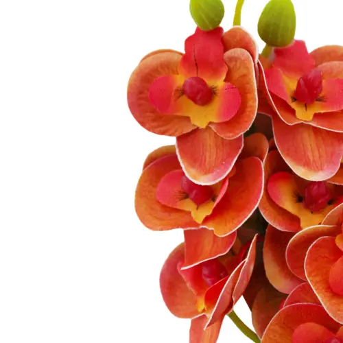 Vara artificial de orquideas naranja de 12x31x0.1cm