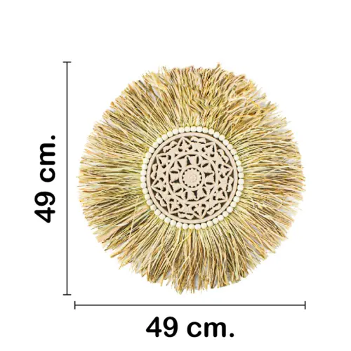 Cuadro de pared de fibras naturales de 50x50x0.1cm