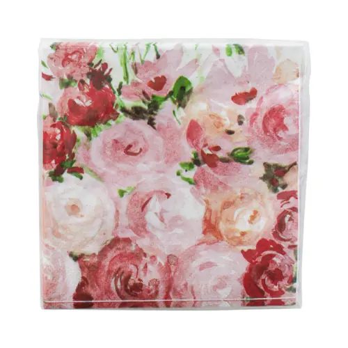 Servilletas de papel estampado flores de 13x13x1.5cm
