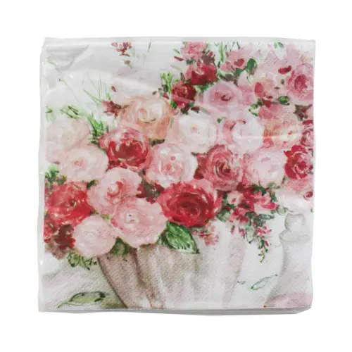 Servilleta de papel con diseño flores de 16.5×16.5×1.5cm