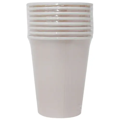 Paquete de 8 vasos desechables rosa de 250ml y 7.5×7.5x13cm
